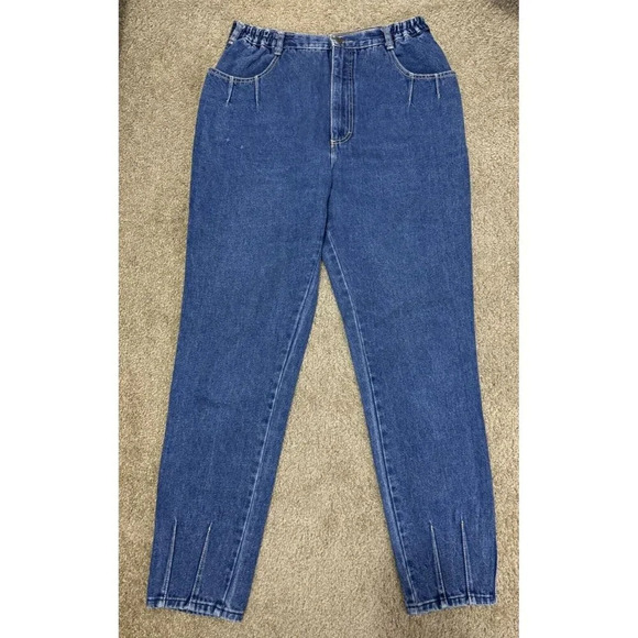 VINTAGE GINTANO Womens Denim Jeans Blue High-Rise Mom Retro Pleats Sz 16 30x30 - Picture 1 of 11